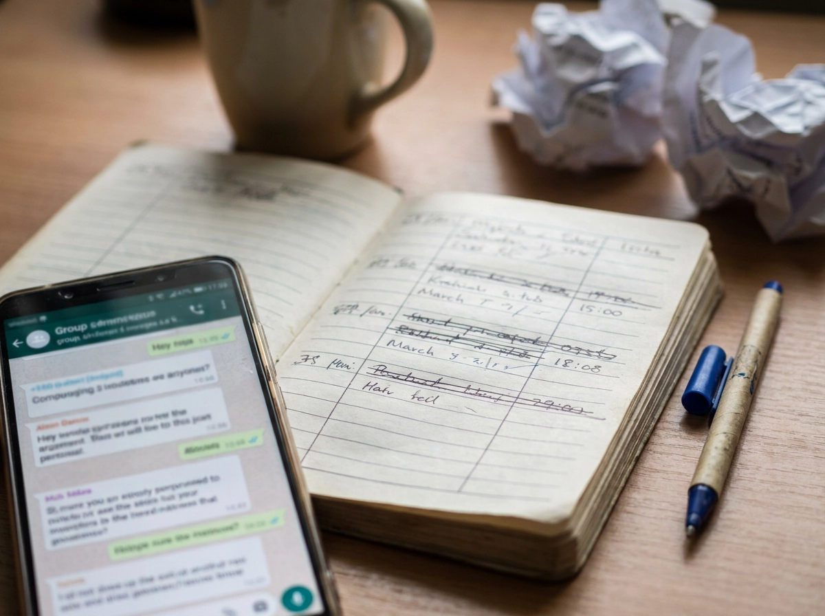 Why paper and WhatsApp scheduling breaks down Why paper and WhatsApp scheduling breaks down