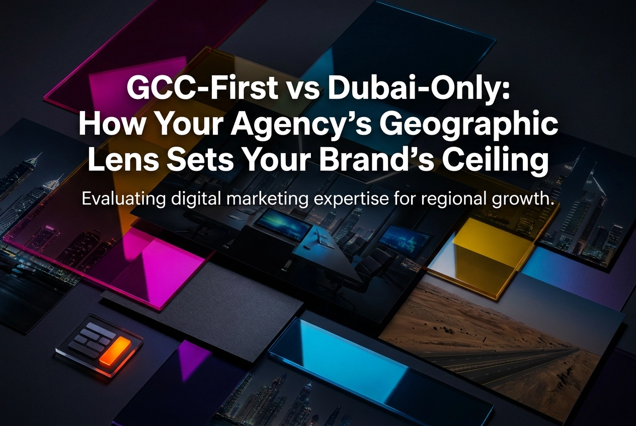 Professional header image for comparison analysis: GCC-First vs Dubai-Only: How Your Agency's Geographic Len...
