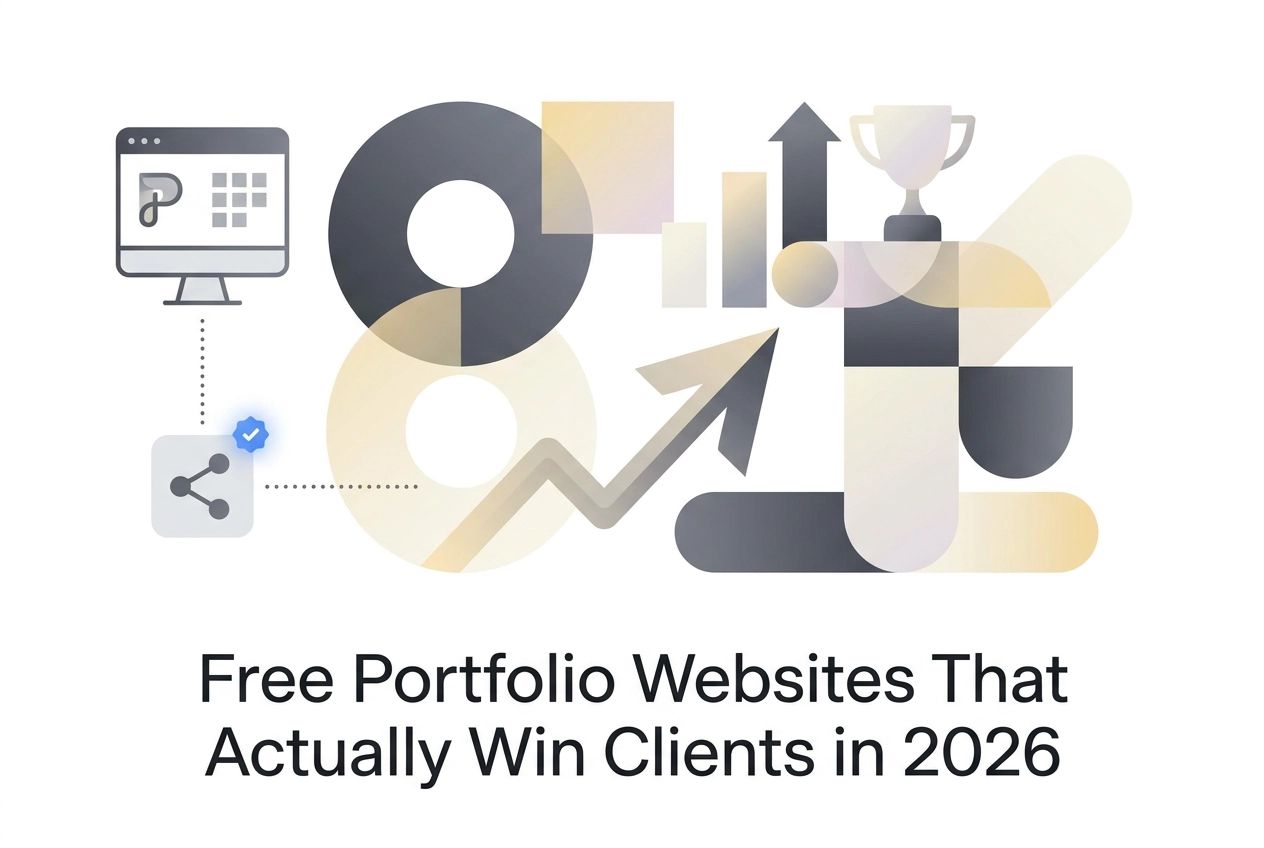 Professional header image for list-based article: Free Portfolio Websites That Actually Win Clients in 2026