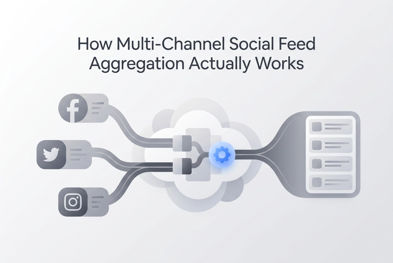 Professional header image for industry analysis: How Multi-Channel Social Feed Aggregation Actually Works