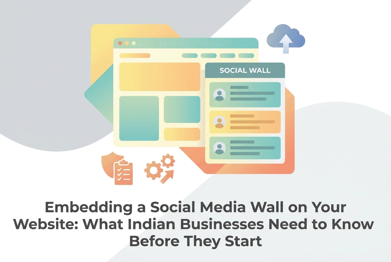 Professional header image for industry analysis: Embedding a Social Media Wall on Your Website: What India...