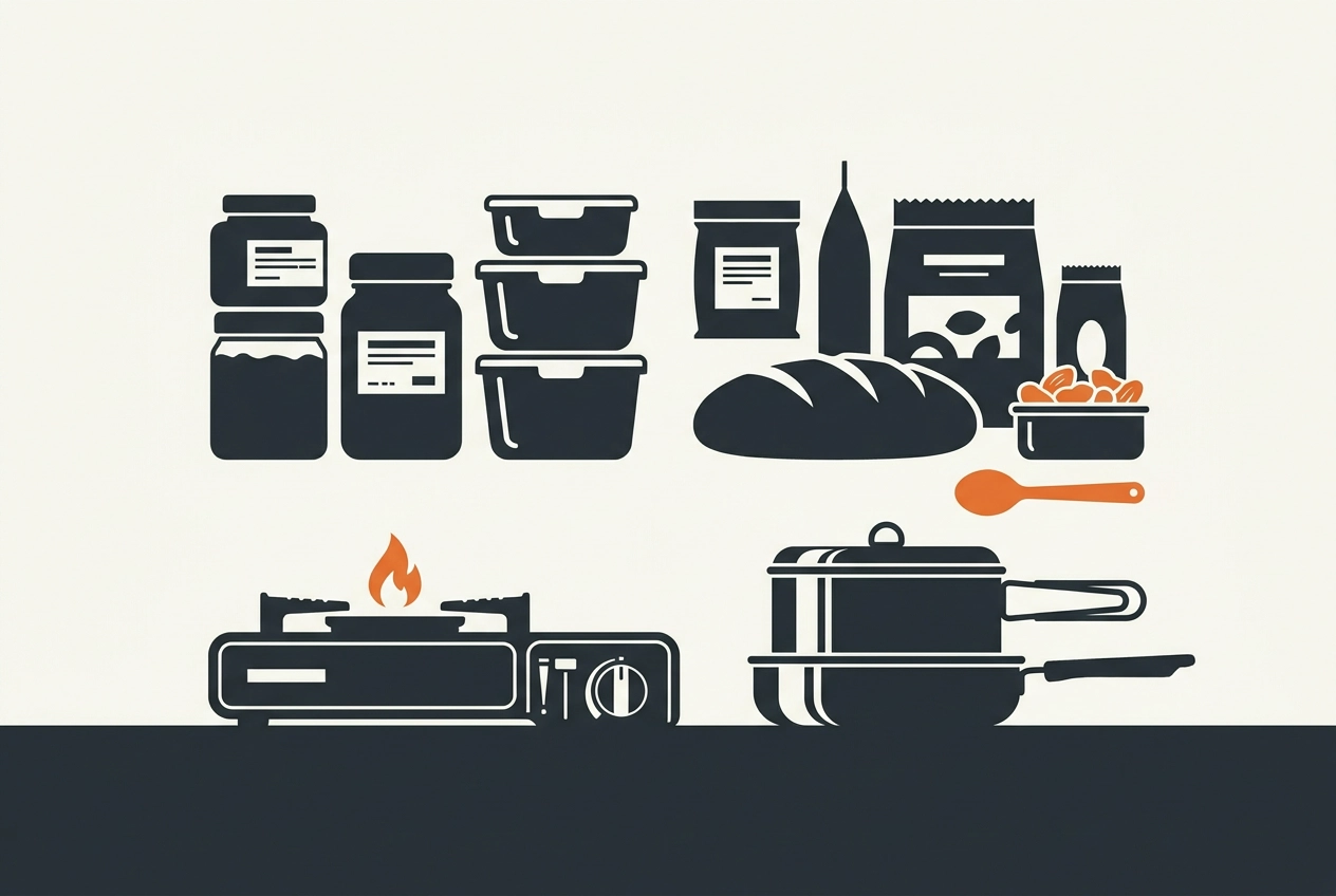 Professional header image for list-based article: Easy Festival Food Ideen: Kochen ohne Kühlschrank-Stress