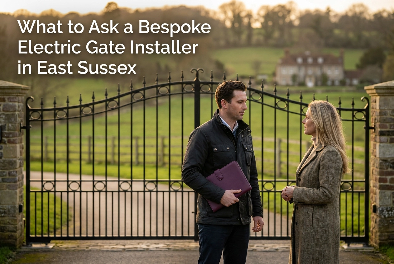 Professional header image for list-based article: What to Ask a Bespoke Electric Gate Installer in East Sussex
