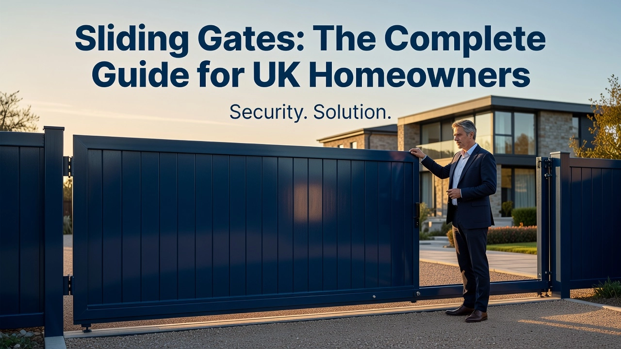 Professional header image for list-based article: Sliding Gates: The Complete Guide for UK Homeowners