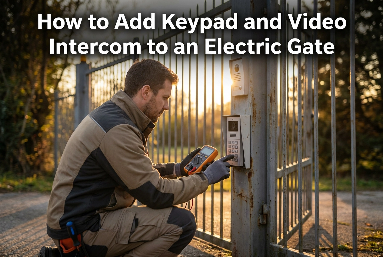 Professional header image for step-by-step guide: How to Add Keypad and Video Intercom to an Electric Gate