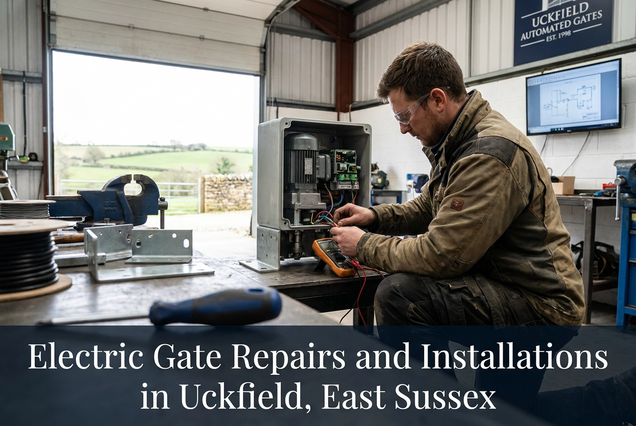 Professional header image for list-based article: Electric Gate Repairs and Installations in Uckfield, East...