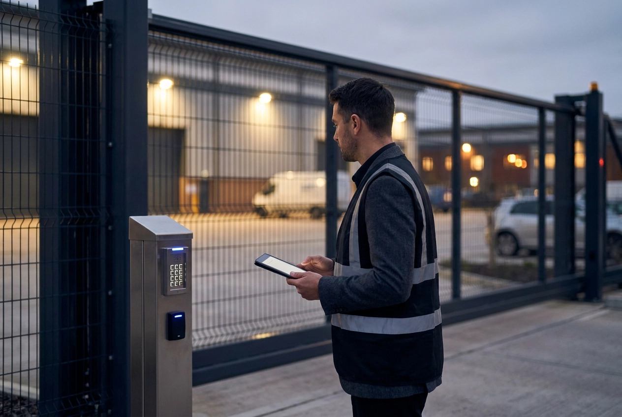 Professional header image for industry analysis: Gate Access Control for Commercial Properties: Systems, C...