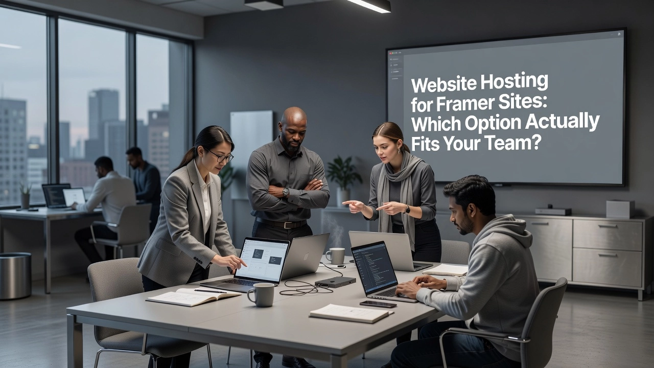 Professional header image for comparison analysis: Website Hosting for Framer Sites: Which Option Actually F...