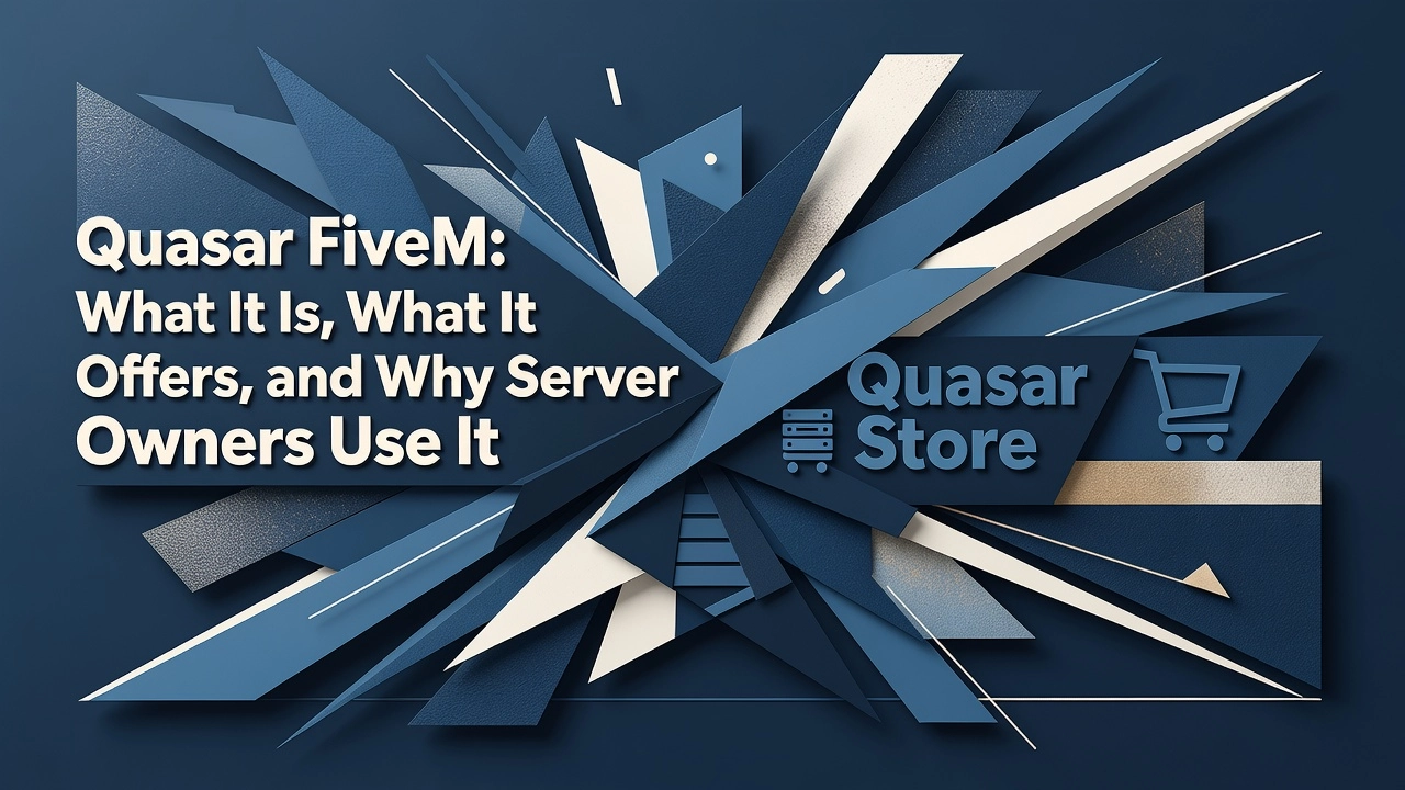 Professional header image for industry analysis: Quasar FiveM: What It Is, What It Offers, and Why Server ...