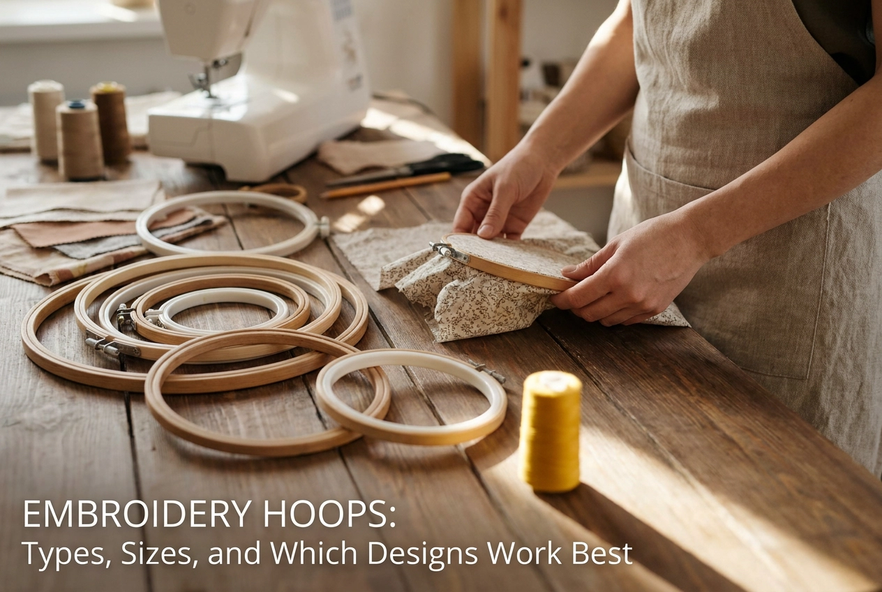 Embroidery Hoops: Types, Sizes, and Which Designs Work Best