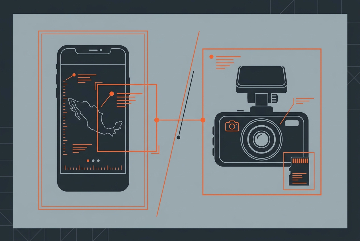 Professional header image for comparison analysis: Qué Es una App de Dashcam para Android y por Qué los Cond...