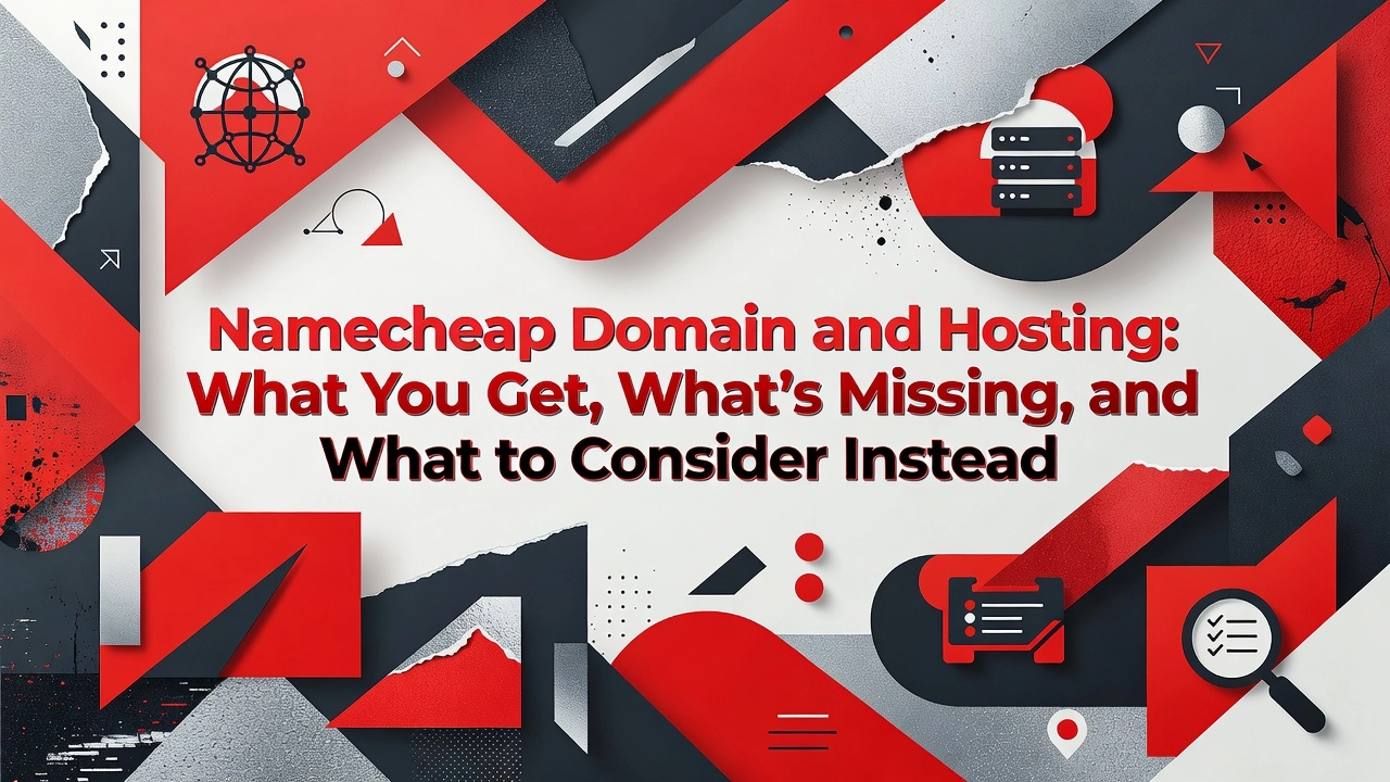 Professional header image for comparison analysis: Namecheap Domain and Hosting: What You Get, What's Missin...