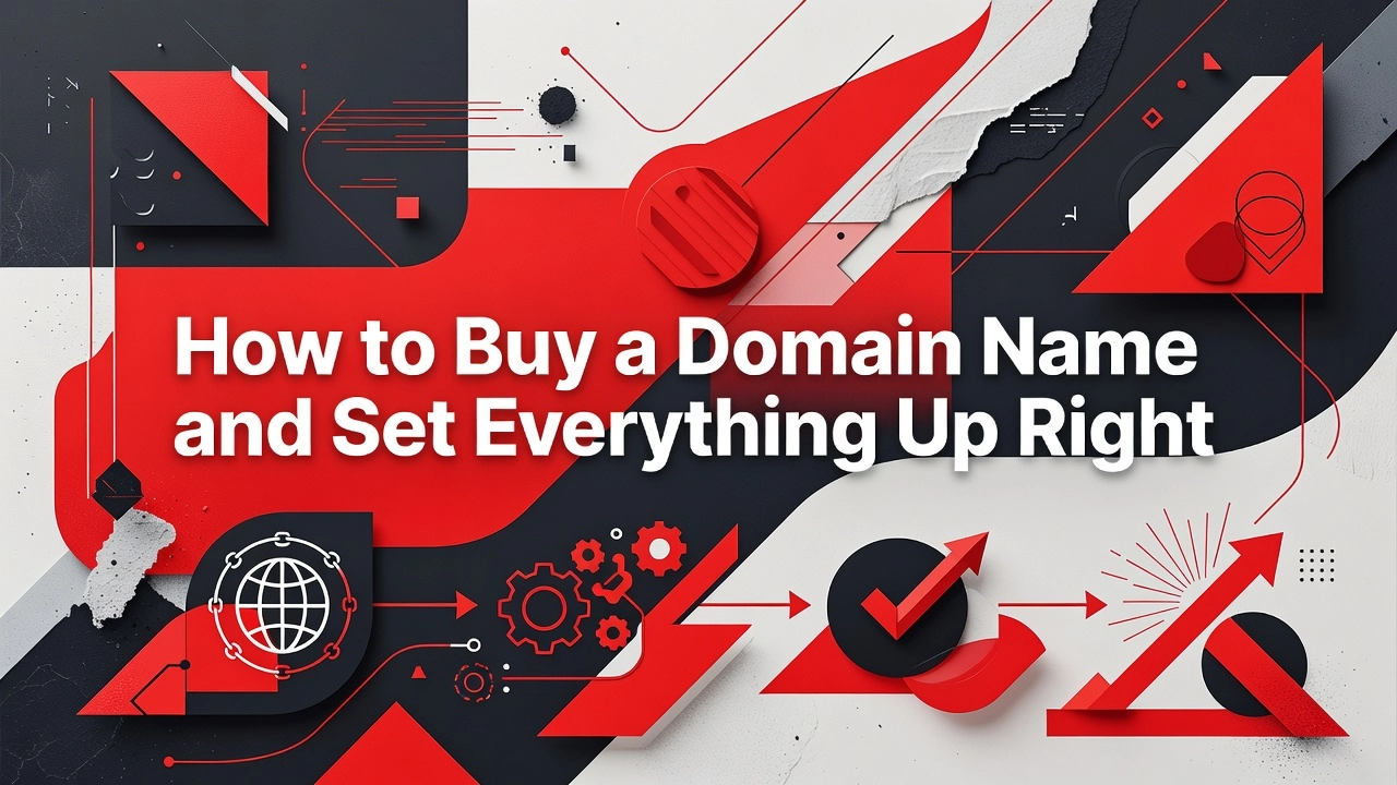 Professional header image for step-by-step guide: How to Buy a Domain Name and Set Everything Up Right