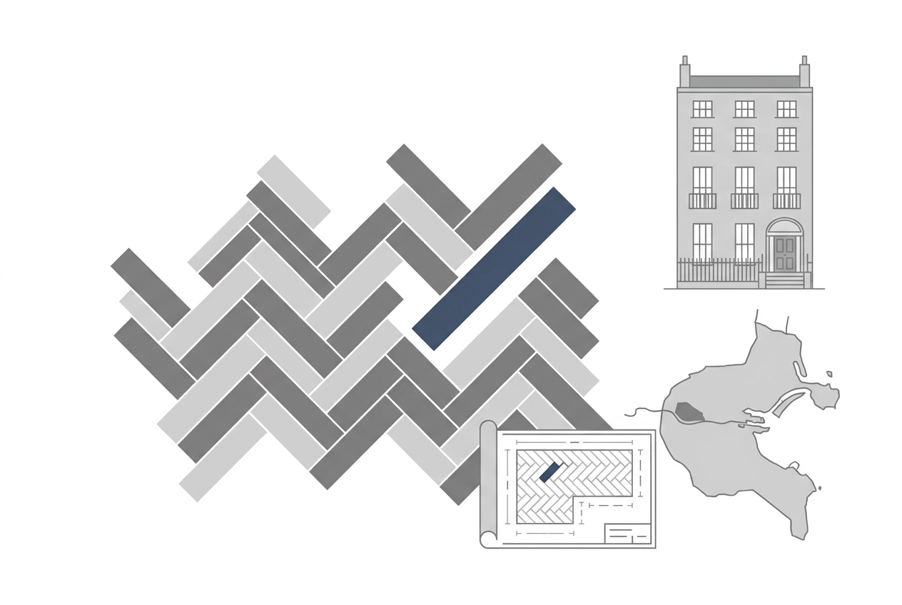 Professional header image for list-based article: Herringbone Flooring: The Complete Guide for Dublin Homes