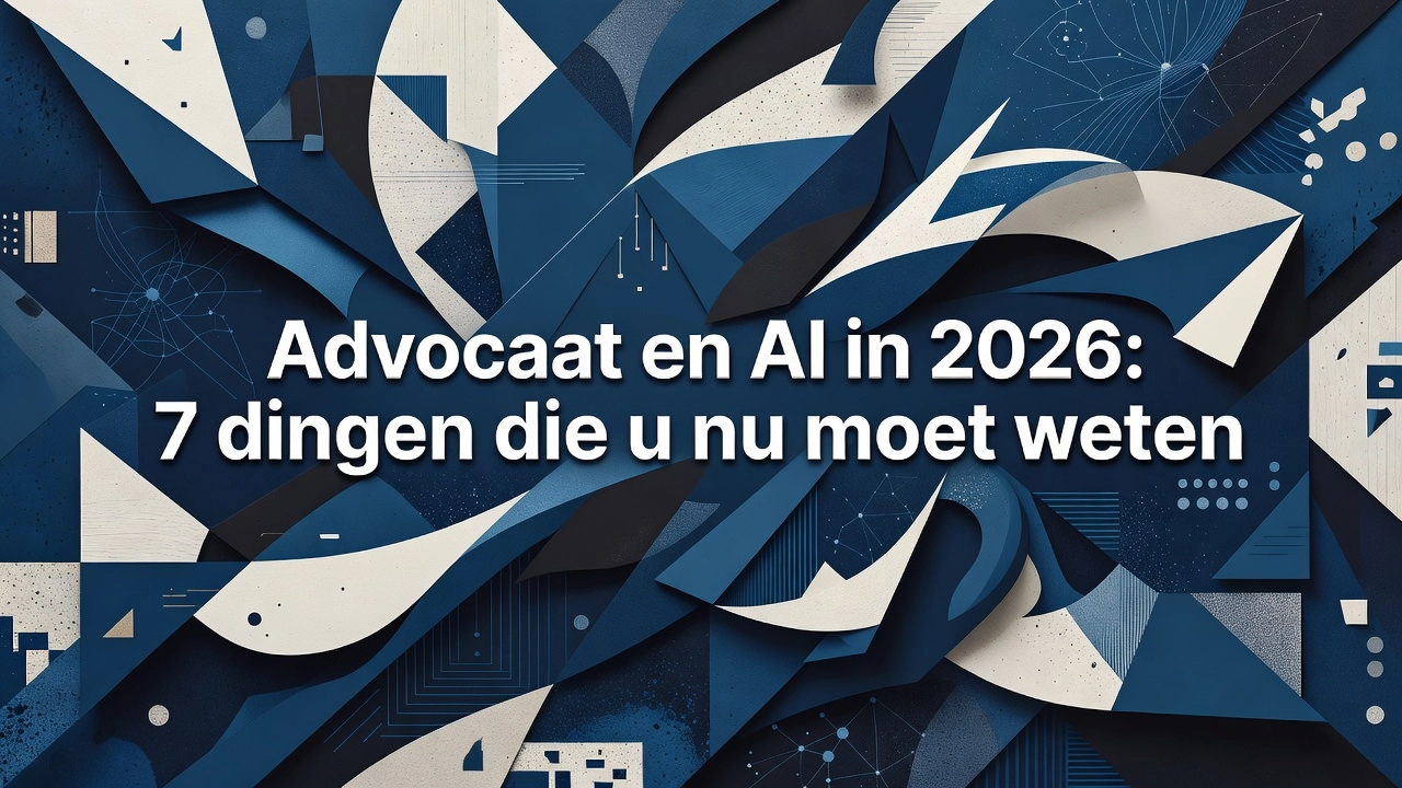 Professional header image for list-based article: Advocaat en AI in 2026: 7 dingen die u nu moet weten