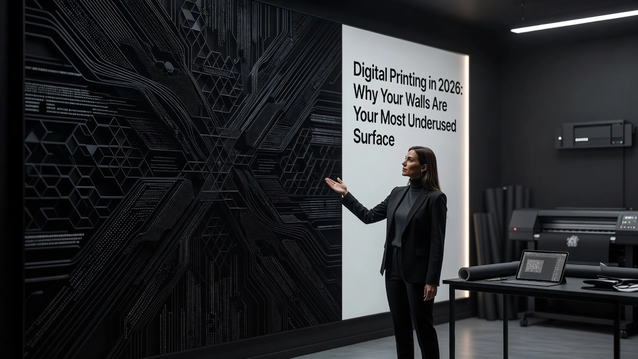 Professional header image for industry analysis: Digital Printing in 2026: Why Your Walls Are Your Most Un...