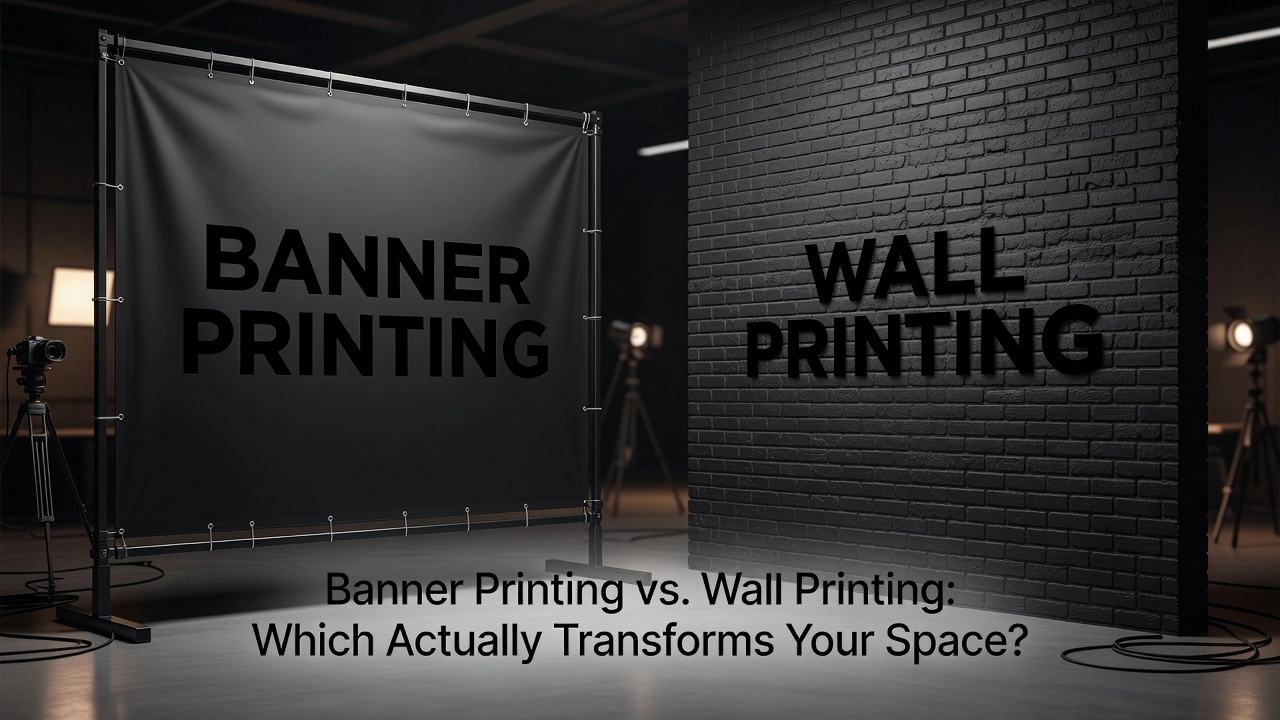 Professional header image for comparison analysis: Banner Printing vs. Wall Printing: Which Actually Transfo...
