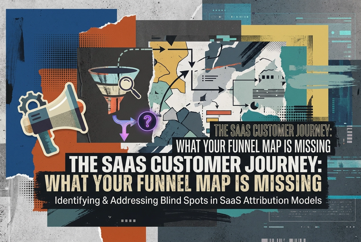 Professional header image for industry analysis: The SaaS Customer Journey: What Your Funnel Map Is Missing