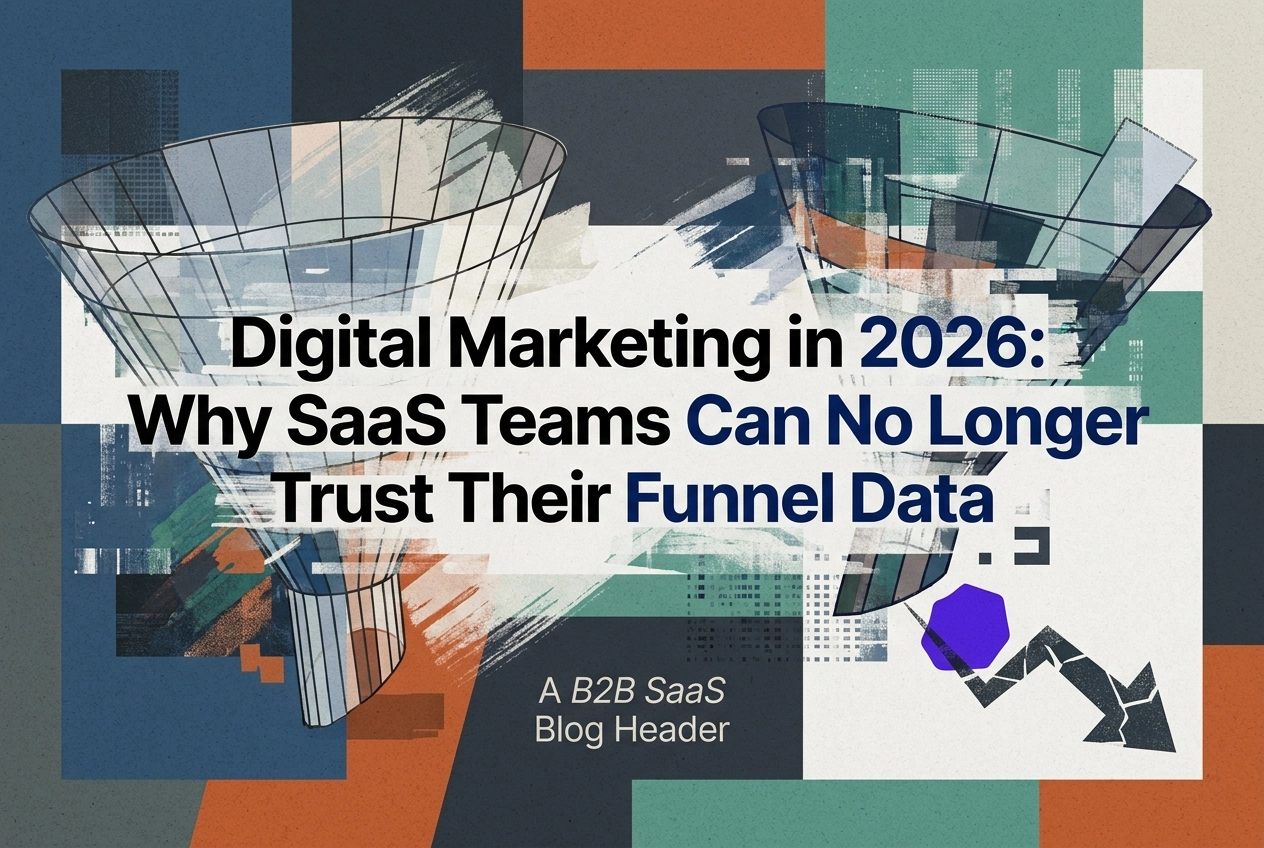 Professional header image for industry analysis: Digital Marketing in 2026: Why SaaS Teams Can No Longer T...
