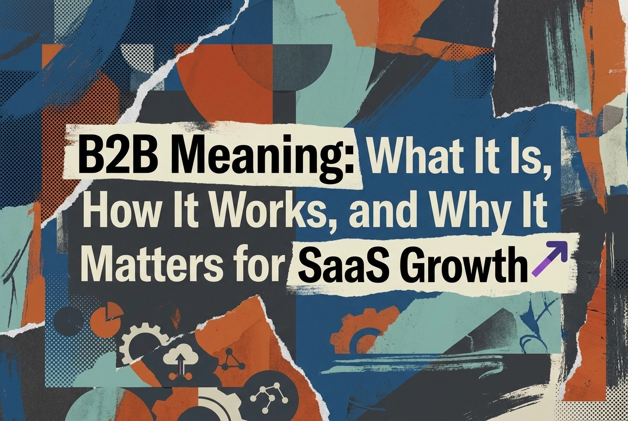 Professional header image for educational tutorial: B2B Meaning: What It Is, How It Works, and Why It Matters...