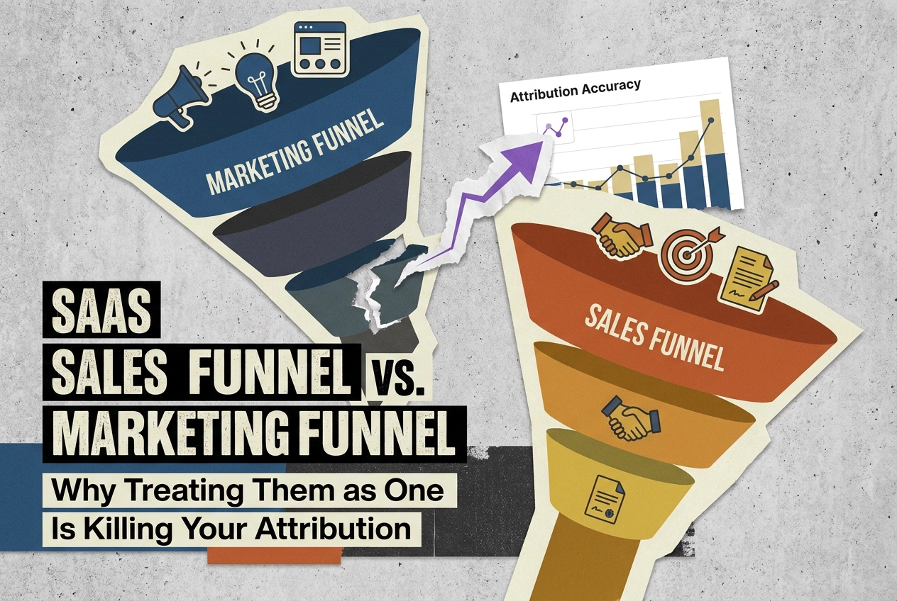 Professional header image for industry analysis: SaaS Sales Funnel vs. Marketing Funnel: Why Treating Them...