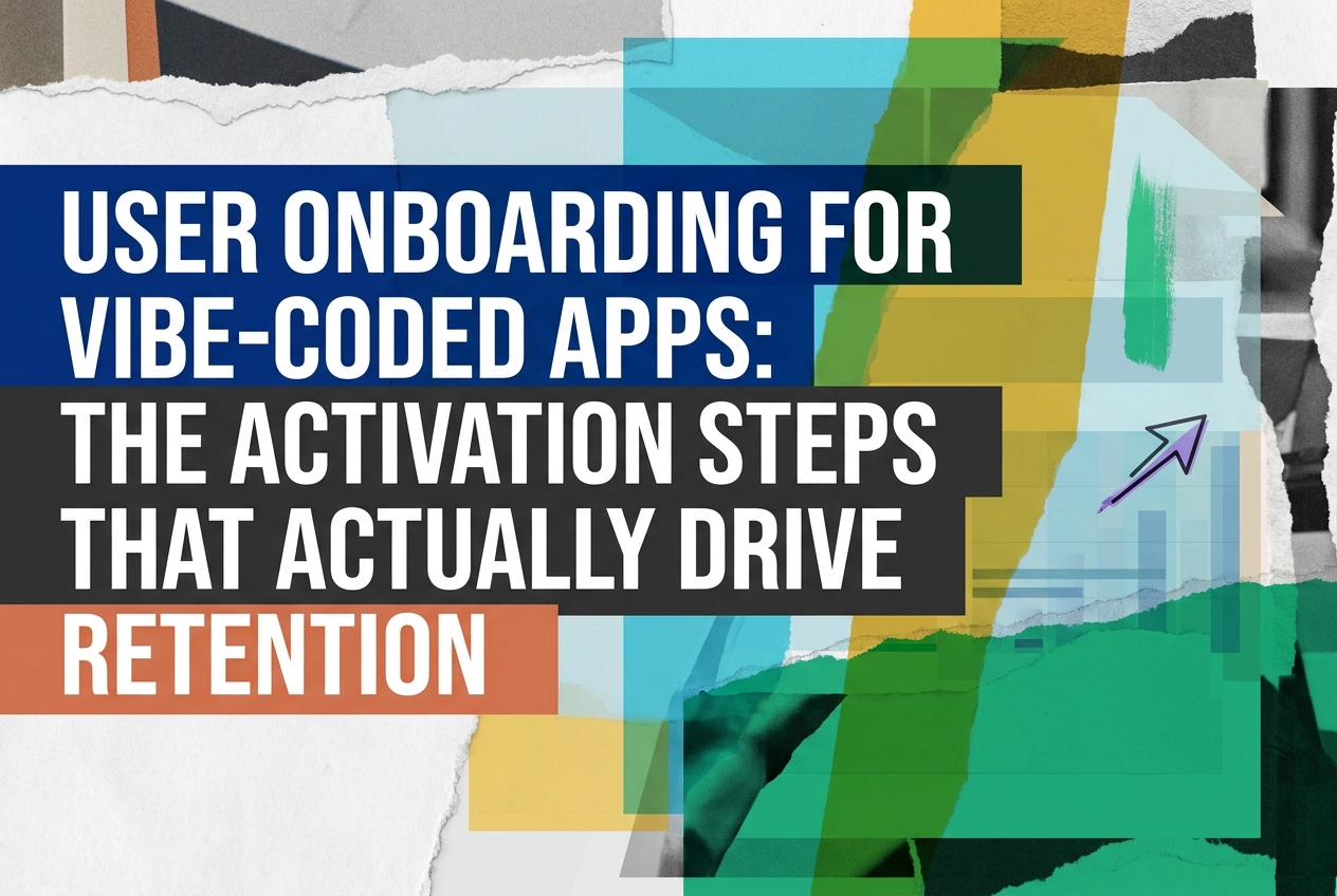 Professional header image for educational tutorial: User Onboarding for Vibe-Coded Apps: The Activation Steps...