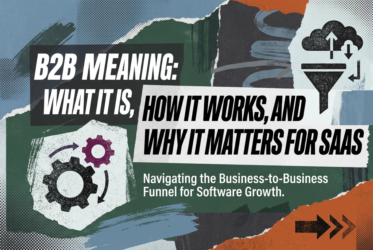 Professional header image for educational tutorial: B2B Meaning: What It Is, How It Works, and Why It Matters...
