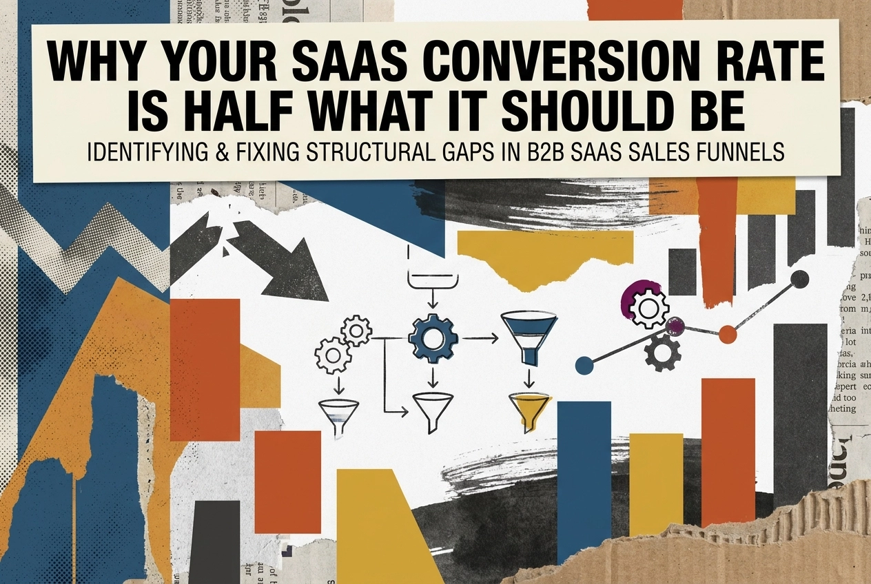 Professional header image for industry analysis: Why Your SaaS Conversion Rate Is Half What It Should Be