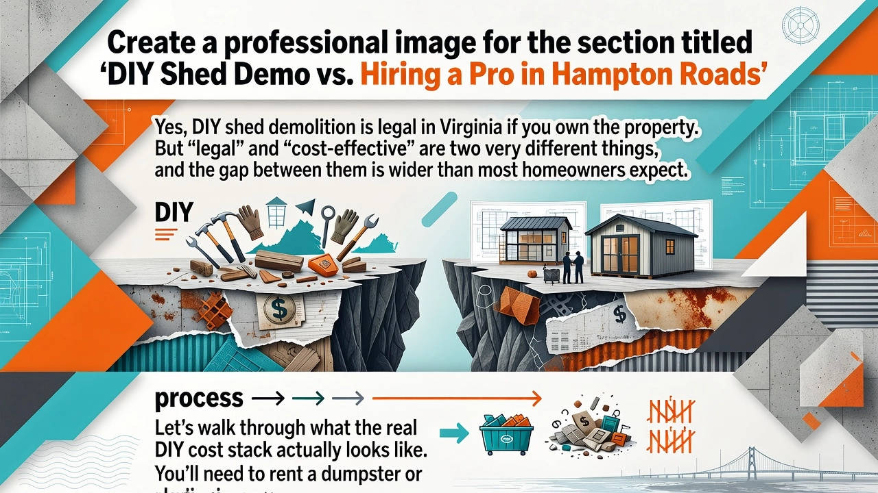 DIY Shed Demo vs. Hiring a Pro in Hampton Roads DIY Shed Demo vs. Hiring a Pro in Hampton Roads