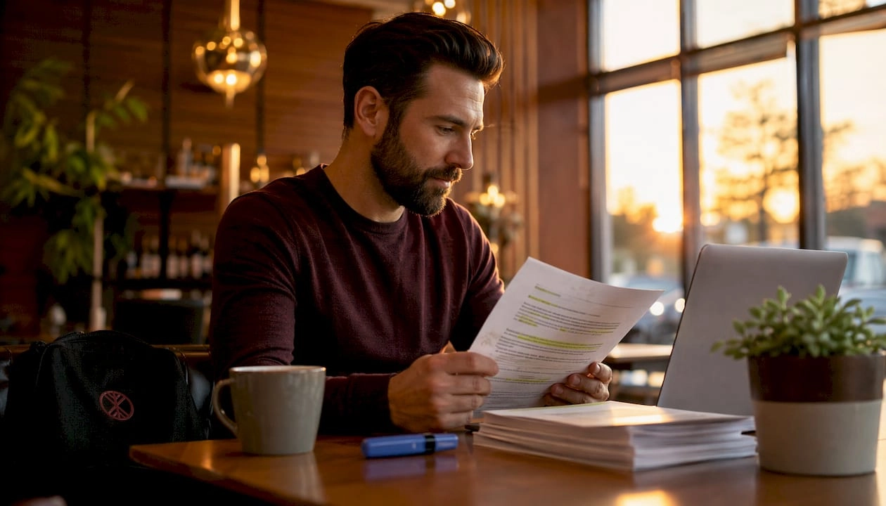 Marketing specialist reviewing dispensary SEO documents