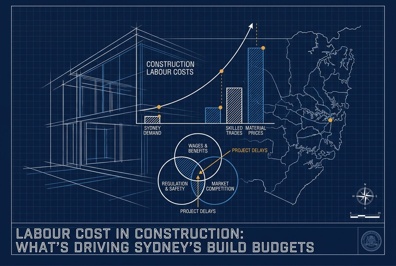 Professional header image for industry analysis: Labour Cost in Construction: What's Driving Sydney's Buil...