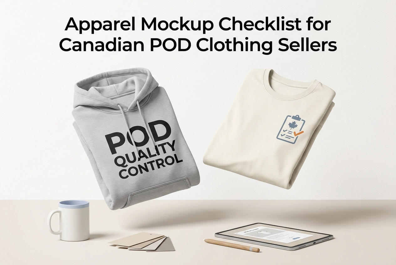 Professional header image for step-by-step guide: Apparel Mockup Checklist for Canadian POD Clothing Sellers