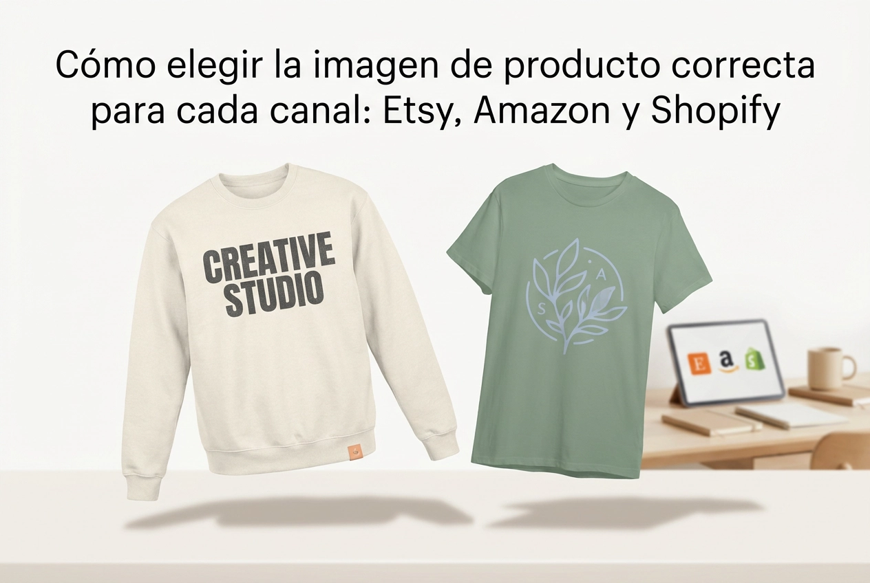 Professional header image for comparison analysis: Cómo elegir la imagen de producto correcta para cada cana...