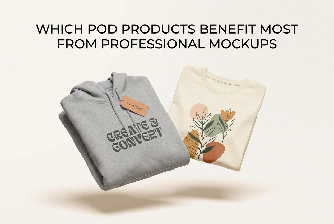 Professional header image for list-based article: Which POD Products Benefit Most from Professional Mockups
