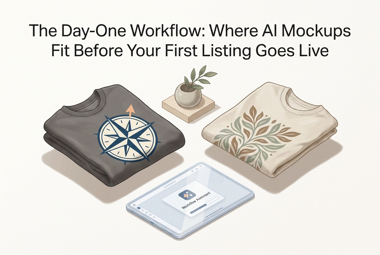 Professional header image for step-by-step guide: The Day-One Workflow: Where AI Mockups Fit Before Your Fi...