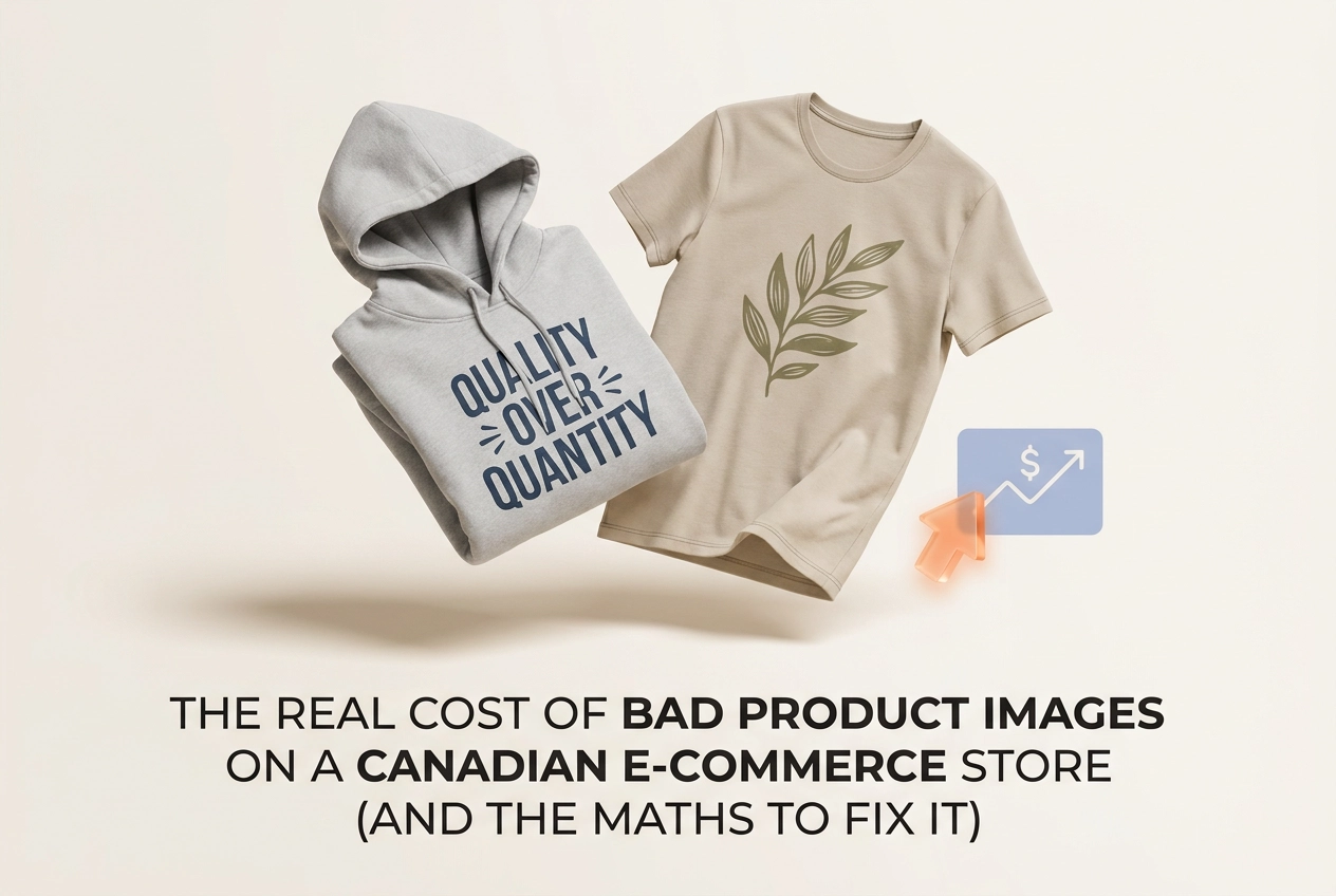 Professional header image for industry analysis: The Real Cost of Bad Product Images on a Canadian E-comme...