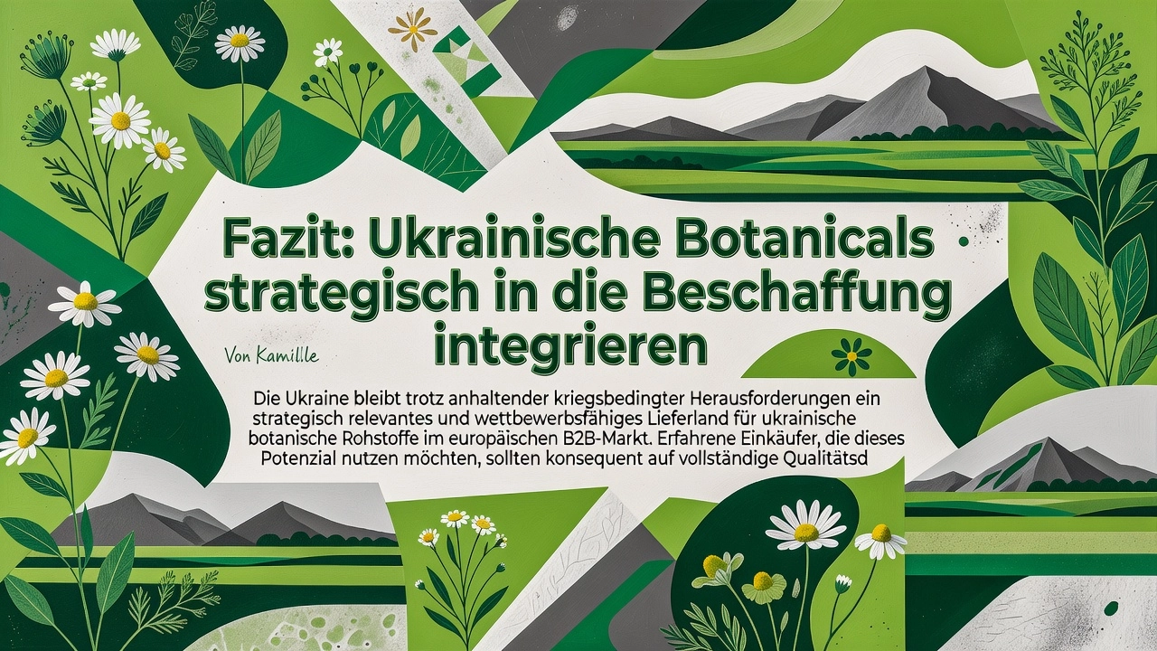 Fazit: Ukrainische Botanicals strategisch in die Beschaffung integrieren Fazit: Ukrainische Botanicals strategisch in die Beschaffung integrieren