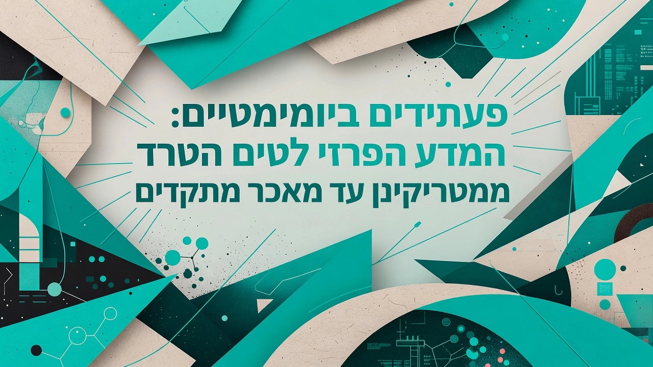 Professional header image for industry analysis: פפטידים ביומימטיים: המדע מאחורי הטרנד ממטריקינים ועד מחקר...