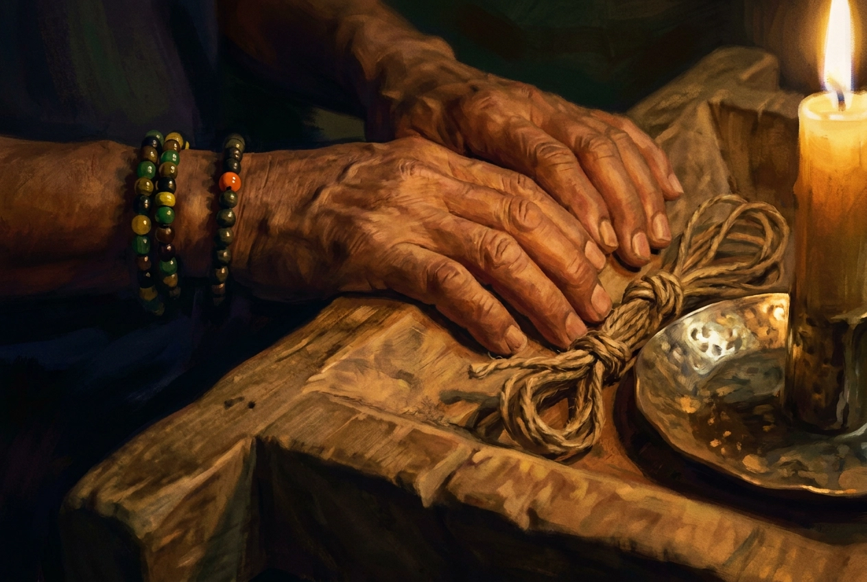 Professional header image for educational tutorial: Mano de Orula: qué es, quién puede recibirla y qué prohib...