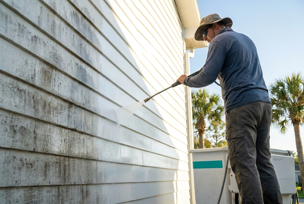 Professional header image for educational tutorial: What Is Soft Wash House Cleaning and Does Your Melbourne ...