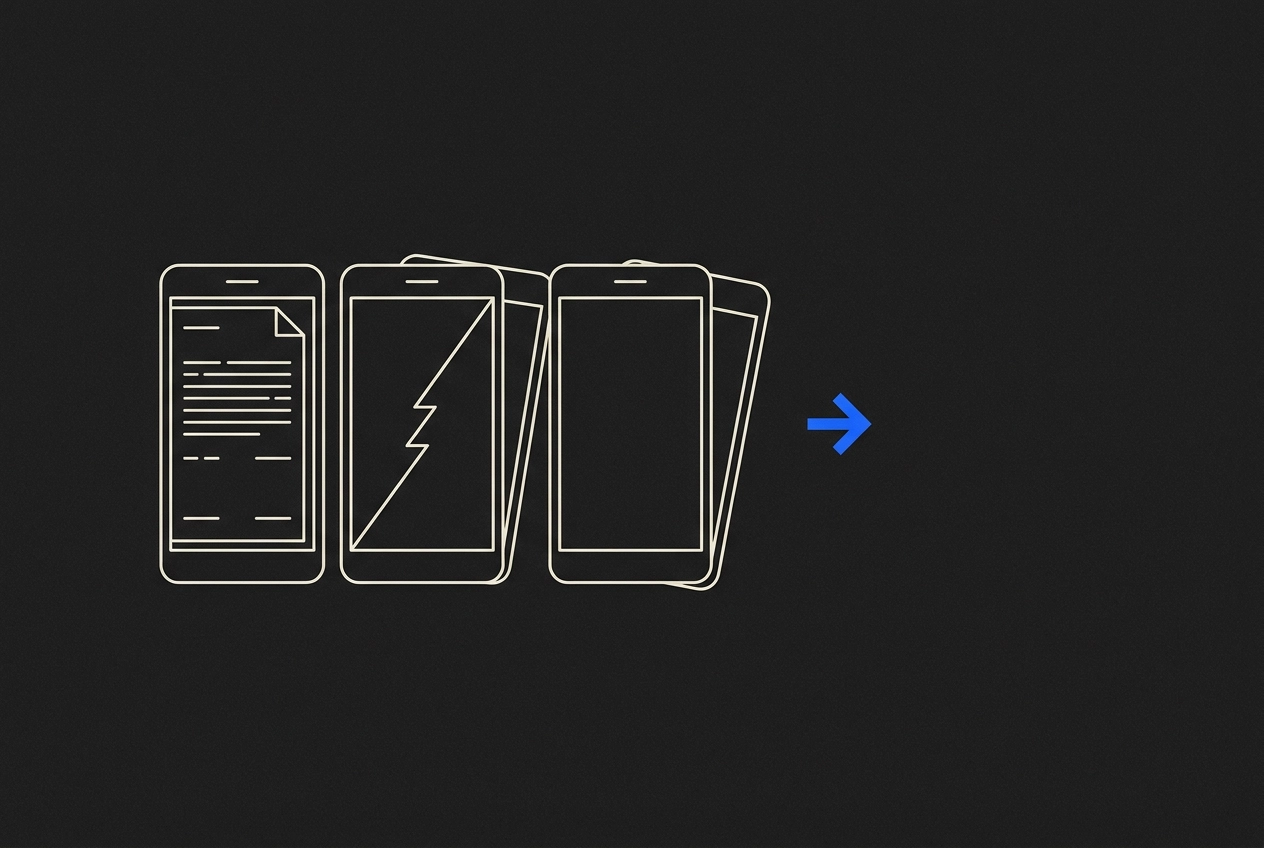 Professional header image for step-by-step guide: Three Dead iPhones in a Drawer: One Pickup, One Payment