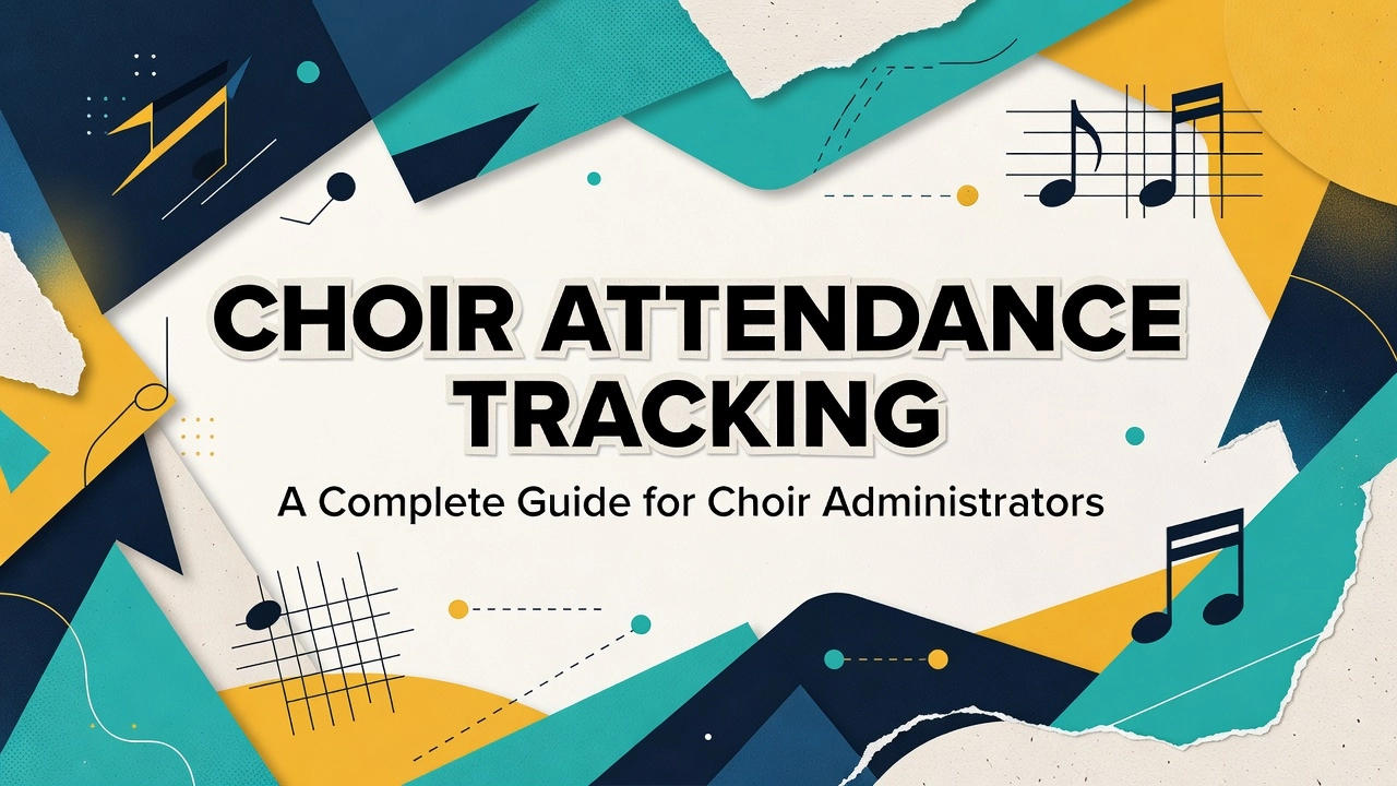 Professional header image for educational tutorial: Choir Attendance Tracking: A Complete Guide for Choir Adm...