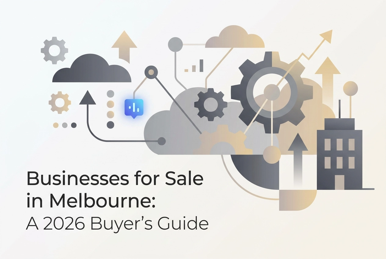 Professional header image for list-based article: Businesses for Sale in Melbourne: A 2026 Buyer's Guide