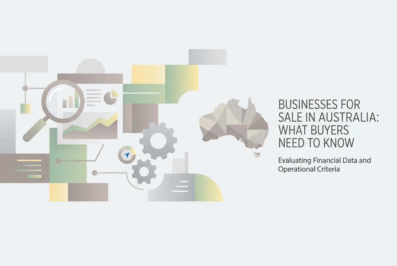 Professional header image for list-based article: Businesses for Sale in Australia: What Buyers Need to Know