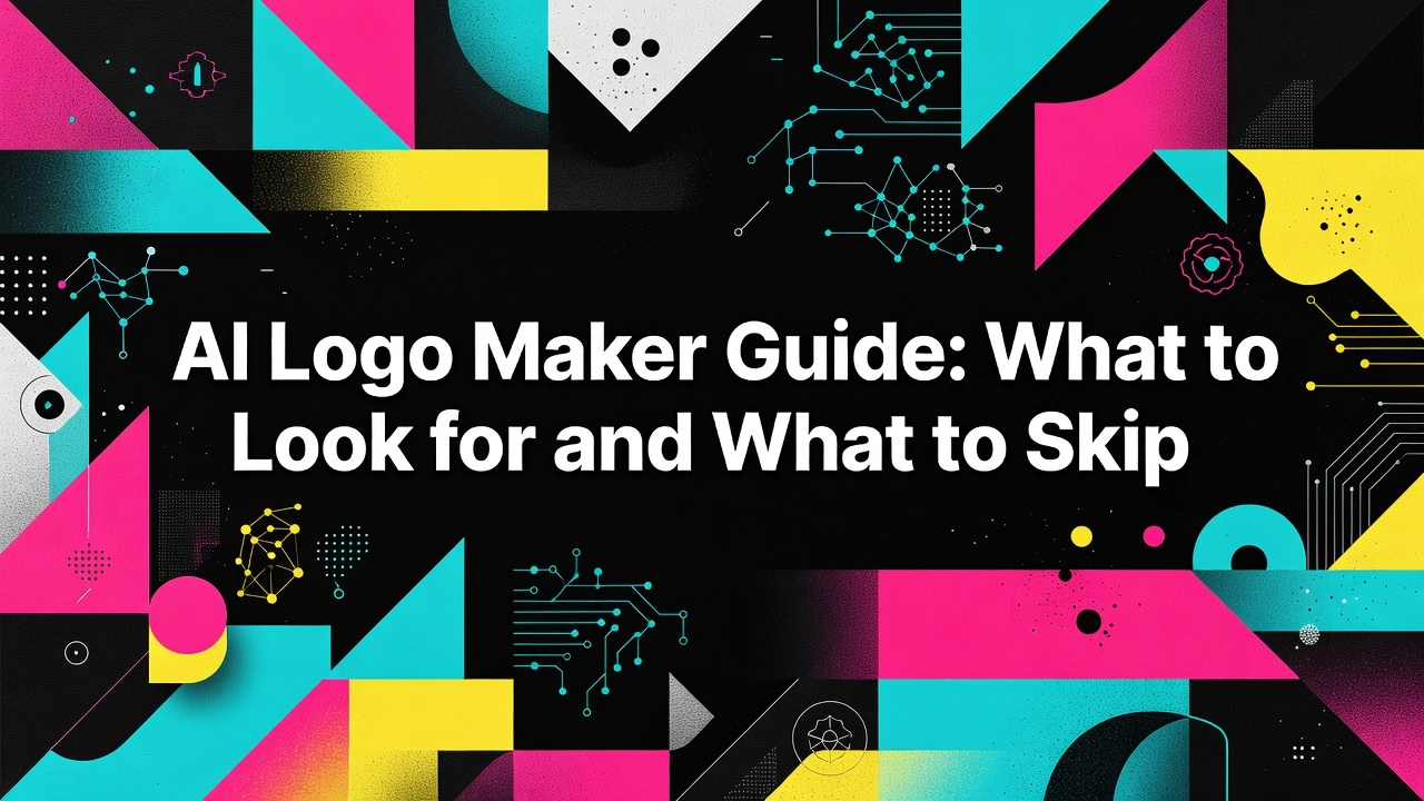 Professional header image for list-based article: AI Logo Maker Guide: What to Look for and What to Skip