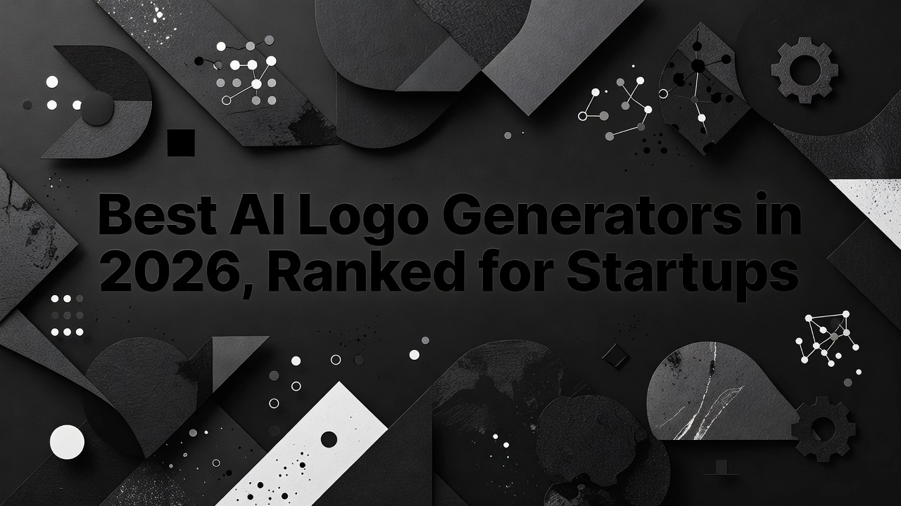 Professional header image for list-based article: Best AI Logo Generators in 2026, Ranked for Startups