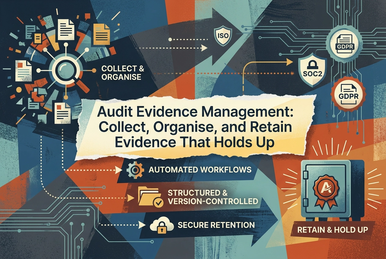 Professional header image for step-by-step guide: Audit Evidence Management: Collect, Organise, and Retain ...