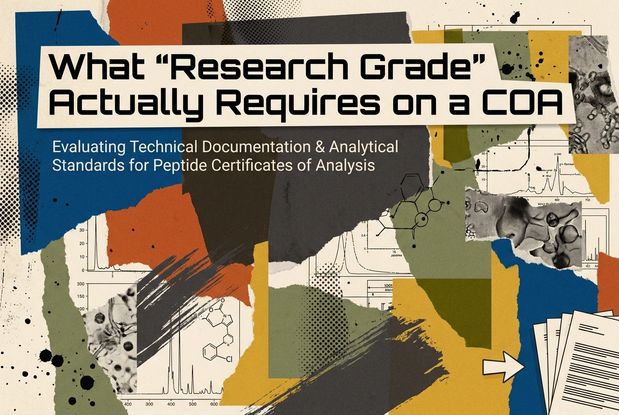 Professional header image for industry analysis: What 'Research Grade' Actually Requires on a COA