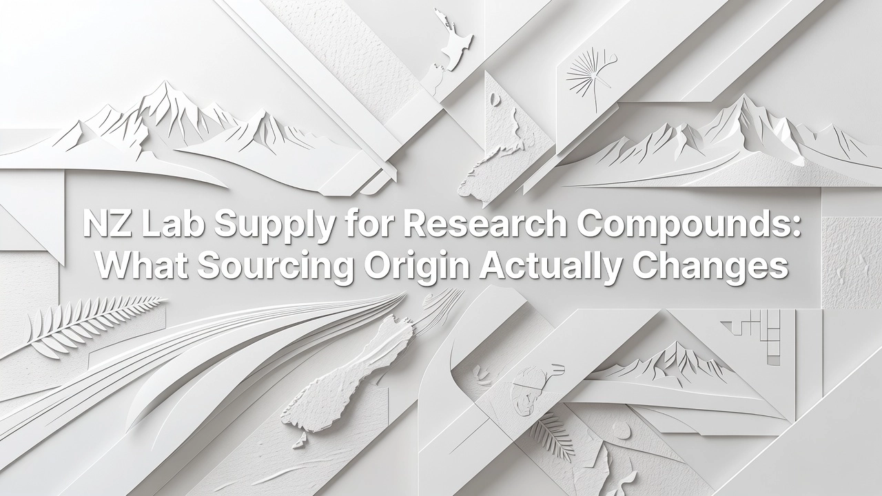 Professional header image for comparison analysis: NZ Lab Supply for Research Compounds: What Sourcing Origi...