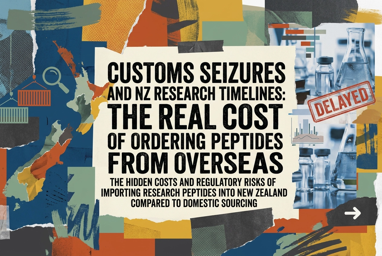 Professional header image for industry analysis: Customs Seizures and NZ Research Timelines: The Real Cost...